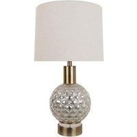 Pagazzi Ona Antique Brass & Textured Glass Table Lamp in Cream