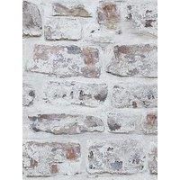 Arthouse Whitewashed Brick Wall Wallpaper