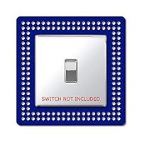 Blue Single Light Switch Surround Acrylic Finger Plate Panel Socket with Circle Pattern