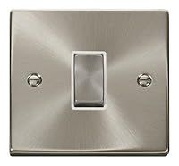 Click Deco VPSC411WH Single Light Switch Satin Chrome