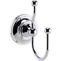 Hudson Reed Bathroom Double Robe Hanger Towel Hook Wall Mounted Brass Modern