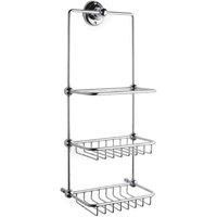 Hudson Reed Traditional Wall Mounted Shower Tidy 3-Tier Heavy Duty Brass Basket