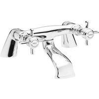 Traditional Bath Filler Tap Deck Mounted Cross Handle Brass Chrome Bathroom