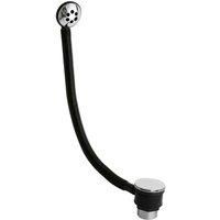 Nuie Push Button Bath Waste with Overflow Brass Chrome Modern Bathroom Plug