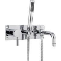 Hudson Reed Tec Single Lever 2-Hole Bath Shower Mixer Tap Wall Mounted - Chrome