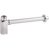 Hudson Reed Square Bottle Trap with Extension Tube 300mm - Chrome