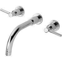 Hudson Reed Tec Lever 3-Hole Basin Mixer Tap Wall Mounted - Chrome