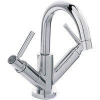 Hudson Reed Tec Lever Cloakroom Mono Basin Mixer Tap Dual Handle - Chrome