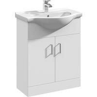 Nuie Mayford Floor Standing 2-Door Vanity Unit & Round Basin 650mm - White