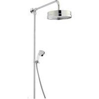 Hudson Reed Luxury Shower Riser Kit and Large Fixed Shower Head - Chrome