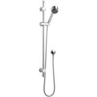 Nuie STY042 £ Modern Bathroom Round Slide Rail Kit with Outlet Elbow, 740mm x 140mm, Chrome, Set of 5 Pieces