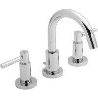 Hudson Reed Tec Lever Swivel Spout 3 Hole Basin Mixer Tap & Pop Up Waste