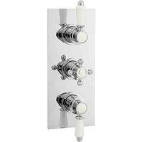 Nuie Edwardian Concealed Shower Valve Triple Handle - Chrome