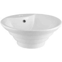Nuie 460mm Countertop Wash Basin Vessel Sit-On 1 Tap Hole White Ceramic Modern