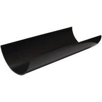 FloPlast 112mm Round Line Gutter Length - Black 2m