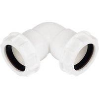 NEW Floplast 32mm White Compression 90 degree bend waste pipe in original packet