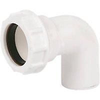 FLOPLAST 32mm White Compression Waste 90' Conversion Bend