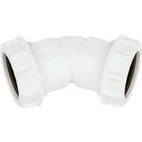 FloPlast Universal White Compression 135 Adjustable Waste pipe Bend (Dia)40mm
