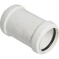FloPlast White Pushfit Straight Waste pipe Coupler (Dia)32mm