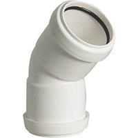 FLOPLAST 32mm White Pushfit 45 Degree Waste Pipe Bend