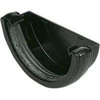 PVCu ROUND guttering STOP END 112mm RE1 fitting downpipe BLACK roofing DIY