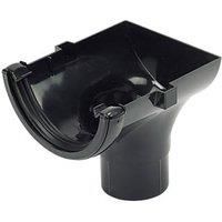 FLOPLAST 112mm Half Round Gutter Stop End Outlet - Black