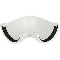 FLOPLAST 112 mm HALF ROUND GUTTER RA1 90 DEGREE ANGLE WHITE