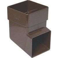 FloPlast Square Gutter downpipe shoe (Dia)65mm (W)65mm (L)0.07m Brown