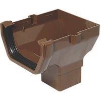 FloPlast Brown Square Stop end Gutter outlet (L)137mm (W)114mm