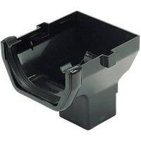FloPlast Black Square Stop end Gutter outlet (L)41mm (W)114mm
