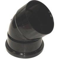 FloPlast 110mm Soil Pipe Offset Bend Ring Seal Top/Solvent Bottom 135 - Black