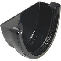 FloPlast Hicap Black Half round Gutter stop end (L)53mm (Dia)114mm