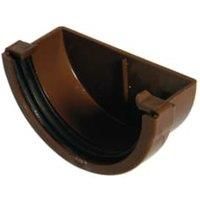 FloPlast 76mm MiniFlo Gutter External Stop End - Brown