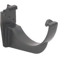 FloPlast 112mm Cast Iron Style Round Line Gutter Fascia Bracket  Black