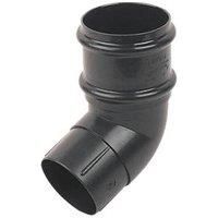 FloPlast 68mm Cast Iron Style Round Line Downpipe Offset Bend 112.5 - Black