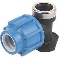FloPlast MDPE Plastic Wall Plate Elbow 25mm x 3/4" (77864)