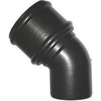 FloPlast Push-Fit 135 Single Socket Bend (Socket/Spigot) Black 110mm (20392)