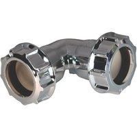 FloPlast Chrome effect Compression 90 Waste pipe Bend (Dia)32mm