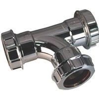 FloPlast CW22 CW22-32MM Chrome Style Polypropylene Compression Waste 90° Tee, Silver