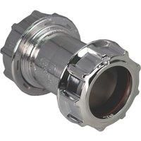 FloPlast Chrome effect Compression Waste pipe Coupler (Dia)32mm
