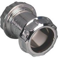 FloPlast Chrome effect Compression Waste pipe Coupler (Dia)40mm