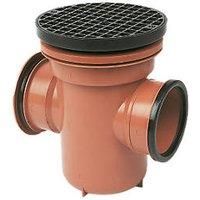 FloPlast 110mm Back Inlet Bottle Gully Circular Lid - Terracotta