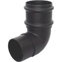 FloPlast 68mm Cast Iron Style Round Line Downpipe Offset Bend 92.5 - Black