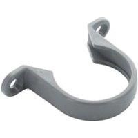 FloPlast WS35G Solvent Weld Waste Pipe Clips - Grey 40mm Pack of 3