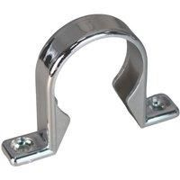 FloPlast Compression Uni Waste Pipe Clips Chrome 40mm 3 Pack (354VF)
