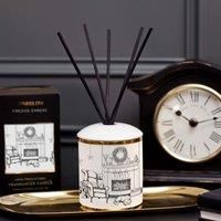 Stoneglow Candles Keepsake Ceramic Fireside Embers Leather, Tobacco & Cognac - Ceramic Reed Diffuser