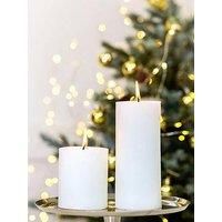 Stoneglow Seasonal Collection - Festive Wishes - Orange, Cinnamon, Clove Short Pillar White