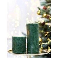Stoneglow Frosted Woods - Short Pillar Candle