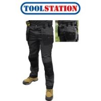 DeWalt Aspen Ripstop Stretch Holster Pocket Trousers Grey/Black 30" S