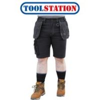 Stanley Fatmax Carbondale Full Stretch Holster Pocket Shorts 36" Black